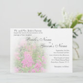 Pink Plhox Hochzeit 6 Einladung (Stehend Vorderseite)