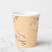 Pink Plum Blossom auf Gelb Pappbecher (Rechts)