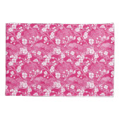 Pink Plum Blossom Chiyogami Pattern Pillowcases Kissenbezug (Rückseite-Links)