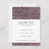 PINK PLUM DAMASK PATTERN CORPORATE BUSINESS LOGO DANKESKARTE (Vorderseite)