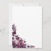 Pink Plum floral Wedding Save the Date (Rückseite)