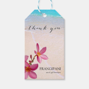 Pink Plumeria Beach Hochzeit oder Business Custom Geschenkanhänger
