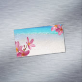 Pink Plumeria Beach House Rental Wellness-Center B Magnetische Visitenkarte (Beispiel)