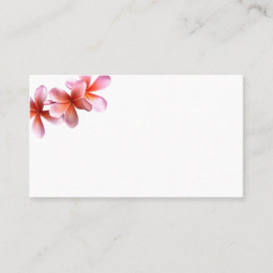 Pink Plumeria Blank Weiße Platzkarten