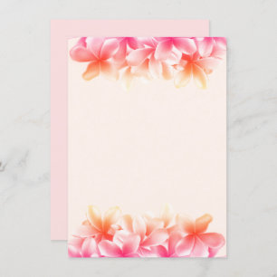 Pink Plumeria Blume Blank Notizbuch Einladung