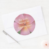 Pink Plumeria Blume Buchzeichen Stickers Template (Umschlag)