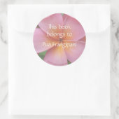 Pink Plumeria Blume Buchzeichen Stickers Template (Tasche)