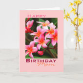Pink Plumeria Blume, Geburtstag Karte (Gelbe Blume)