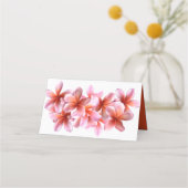 Pink Plumeria Blume Hochzeit Escort Platzkarten Treuekarte (Rückseite)