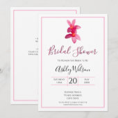 Pink Plumeria Blume, Moderne Hochzeit, Bridal Einladung (Vorne/Hinten)