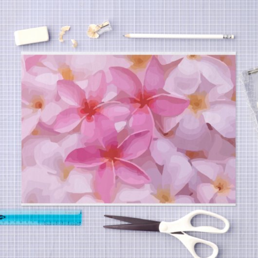 Pink Plumeria Blume Pattern Seidenpapier (Handwerk)