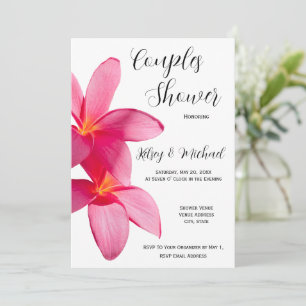 Pink Plumeria Blume, tropisch, floral, Paare Einladung