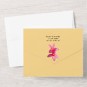 Pink Plumeria Blume, tropische Hochzeiten, Blumenz All In One Einladung (Rückseite)