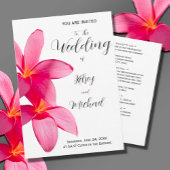 Pink Plumeria Blume, tropische Hochzeiten, Blumenz Einladung