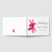 Pink Plumeria Blume, tropische Hochzeiten, Blumenz Gästebuch (Voll)