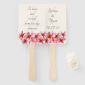 Pink Plumeria Blume zu halten Hand Fan halten Fächer (Vorne und Hinten)
