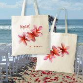 Pink Plumeria Bridesmaid Personalisiert Tote Bag Tragetasche