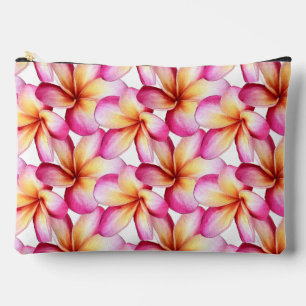 Pink Plumeria Druckknopfbeutel Zubehörtasche