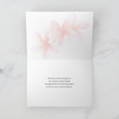 Pink Plumeria Floral Beileid Danke Template Karte (Innenseite)