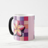 Pink Plumeria Flower Morphing Mug Verwandlungstasse (Vorderseite Links)