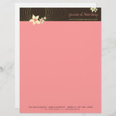 Pink Plumeria Frangipani Blume Chic Ikebana Zen Briefkopf (Vorne/Hinten)