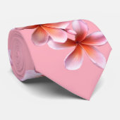 Pink Plumeria Frangipani Unisex Krawatte (Gerollt)