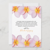 Pink Plumeria Frangipani Wedding Dankeskarte (Vorderseite)