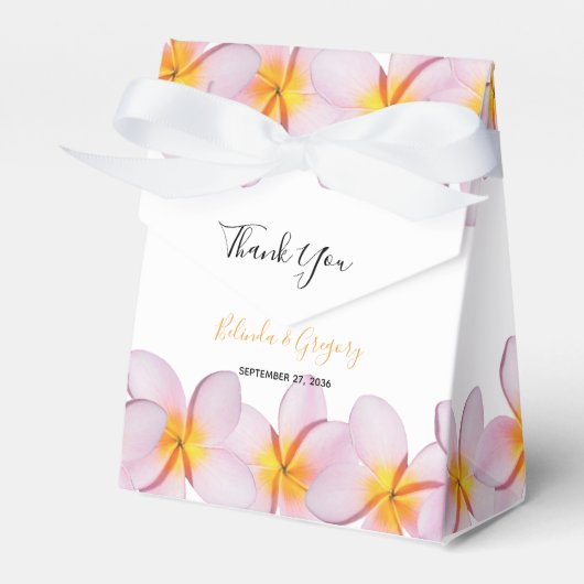 Pink Plumeria Frangipani Wedding Geschenkschachtel (Vorderseite)