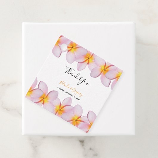 Pink Plumeria Frangipani Wedding Gift Geschenkanhänger (Beispiel)