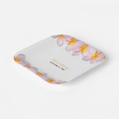 Pink Plumeria Frangipani Wedding Pappteller (Gewinkelt)