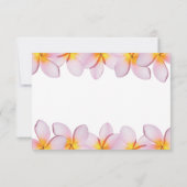 Pink Plumeria Frangipani Wedding RSVP Cards (Rückseite)
