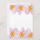 Pink Plumeria Frangipani Wedding Save the Date (Rückseite)