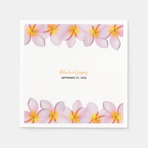 Pink Plumeria Frangipani Wedding Serviette