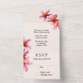 Pink Plumeria Geburtstagsparty in einer Einladung (Innen Boden)