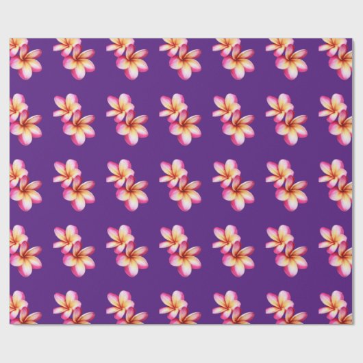 Pink Plumeria Geschenkpapier (Flach)