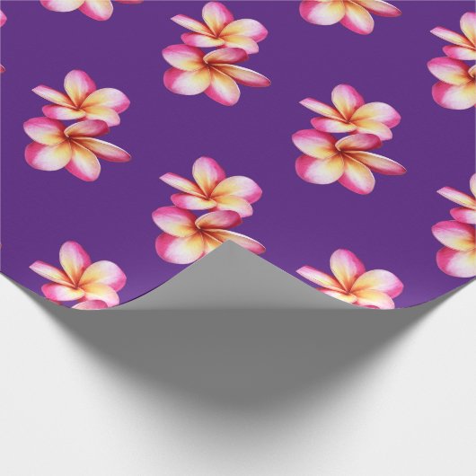 Pink Plumeria Geschenkpapier (Ecke)