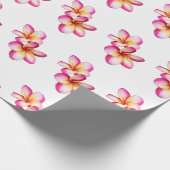 Pink Plumeria Geschenkpapier (Ecke)