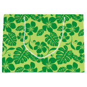 PINK PLUMERIA (GRÜNE x 2) Große Geschenktüte (Vorderseite)