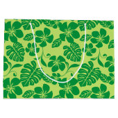 PINK PLUMERIA (GRÜNE x 2) Große Geschenktüte (Rückseite)