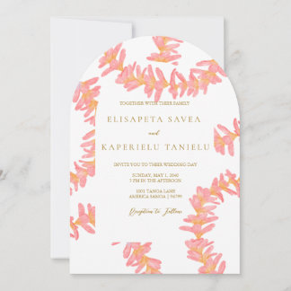 Pink Plumeria Invitation Einladung