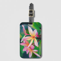 Pink Plumeria Luggage Tag