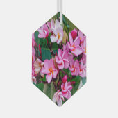 Pink Plumeria Ornament Aus Glas (Vorderseite Rechts)