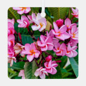 Pink Plumeria Ornament Aus Metall (Rückseite)