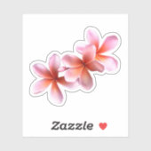 Pink Plumeria Real Floral Hawaii Blume Aufkleber (Blatt)
