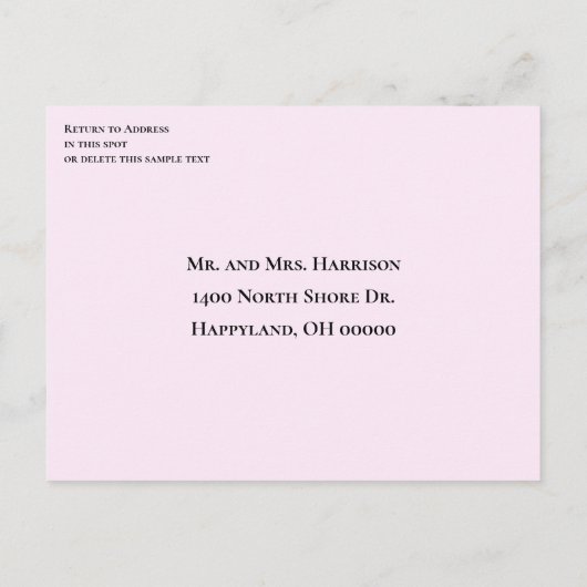 Pink Plumeria Save the Date Custom Postcard Ankündigungspostkarte (Rückseite)