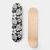 PINK PLUMERIA (SCHWARZ) SKATEBOARD (Vorderseite)