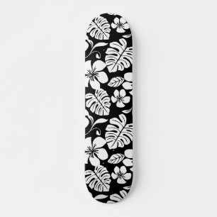 PINK PLUMERIA (SCHWARZ) SKATEBOARD