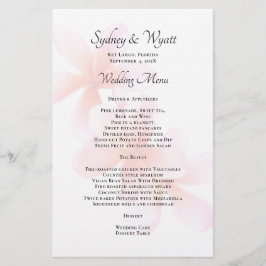 Pink Plumeria Simple Wedding Menu Template