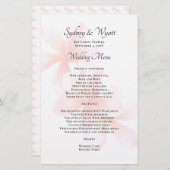 Pink Plumeria Simple Wedding Menu Template (Vorne/Hinten)