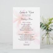 Pink Plumeria Simple Wedding Menu Template (Stehend Vorderseite)